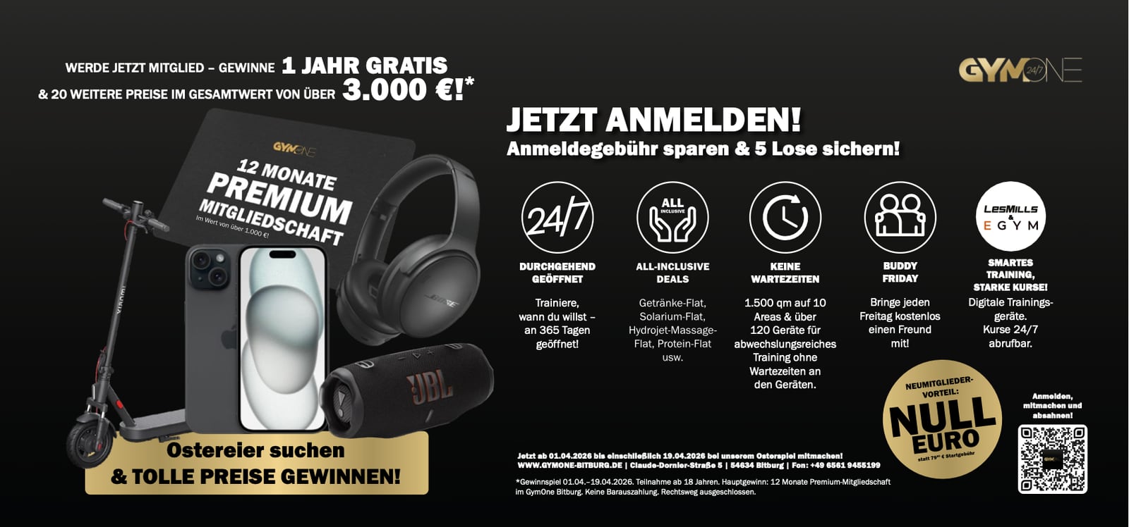 GymOne Oster-MaxiCard, Vorder- und Rückseite
