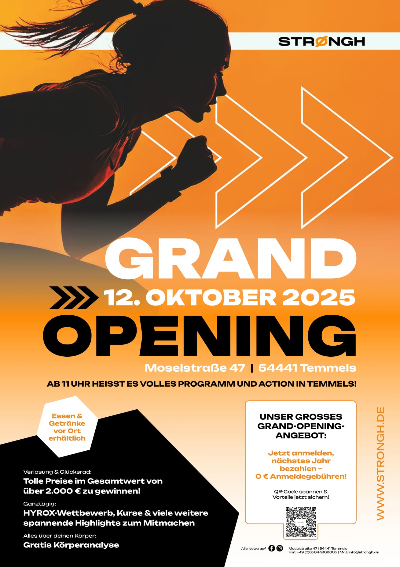 STRØNGH Grand-Opening Plakat A4 zum 12. Oktober 2025