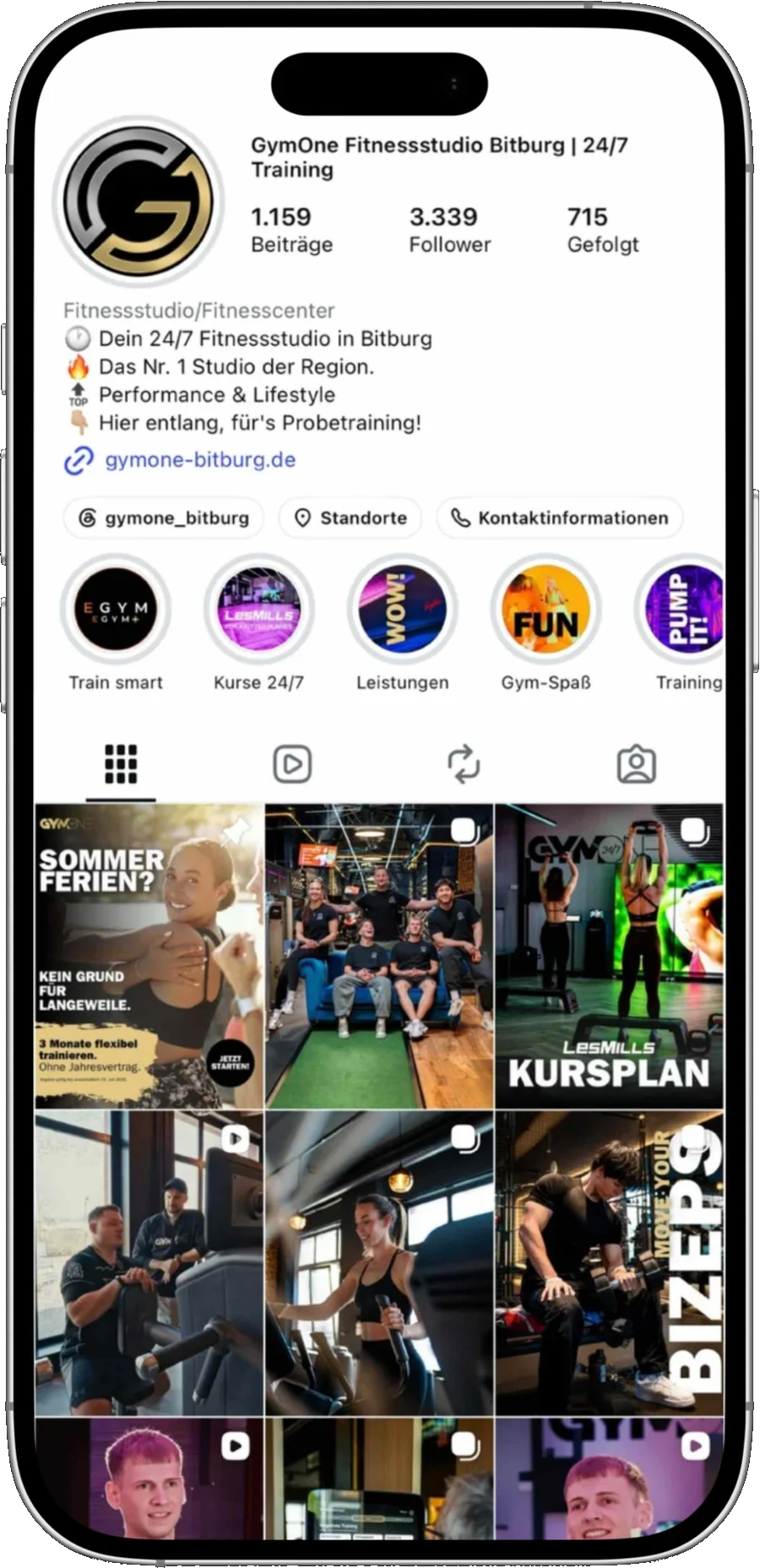 Instagram-Feed von GymOne Bitburg